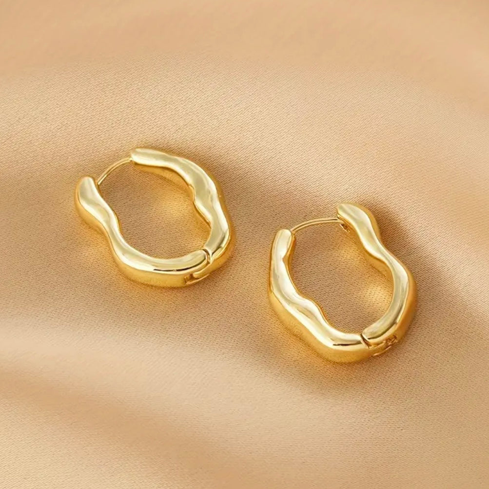 Golden wave earrings