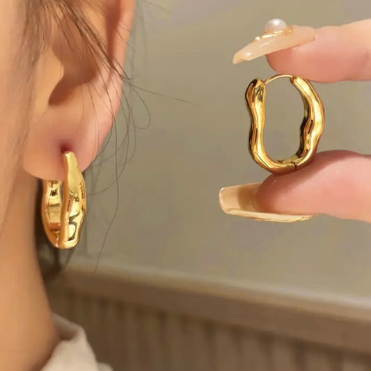 Golden wave earrings